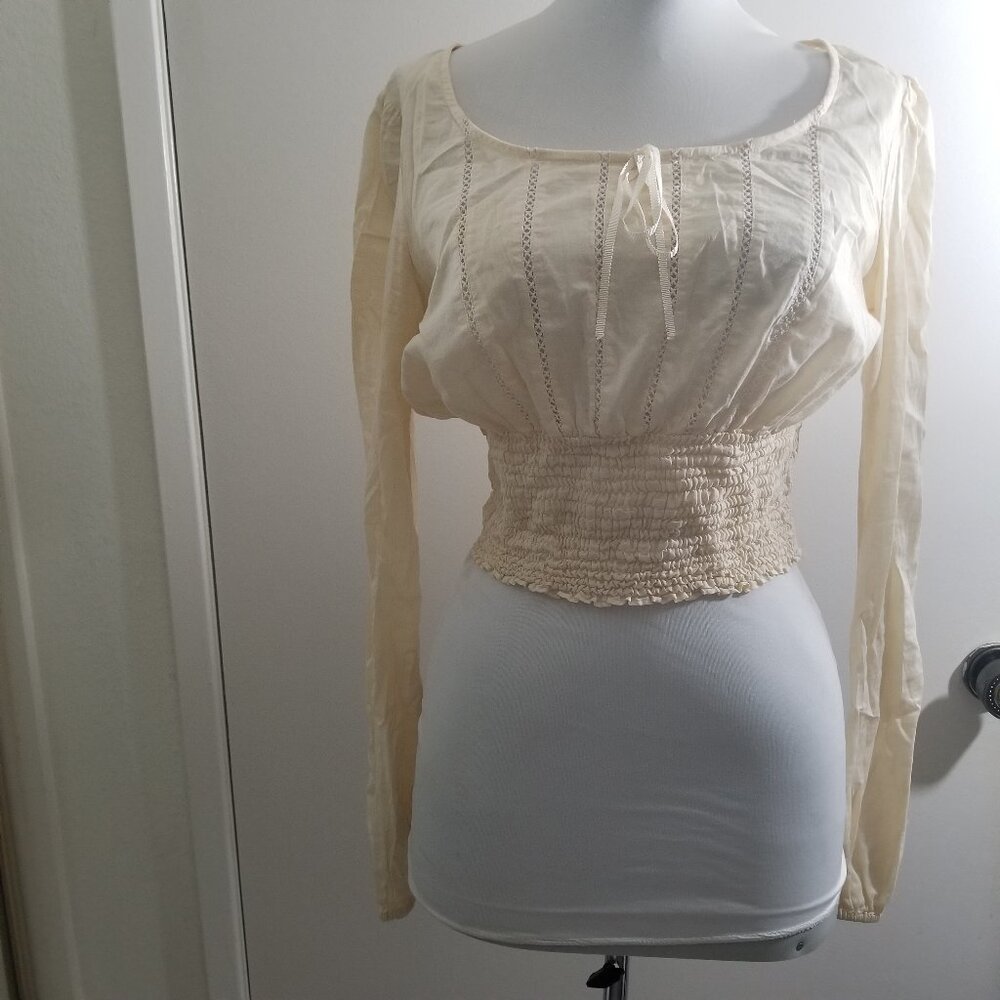 Express Brand top beige/cream color, long sleeves, size 3/4